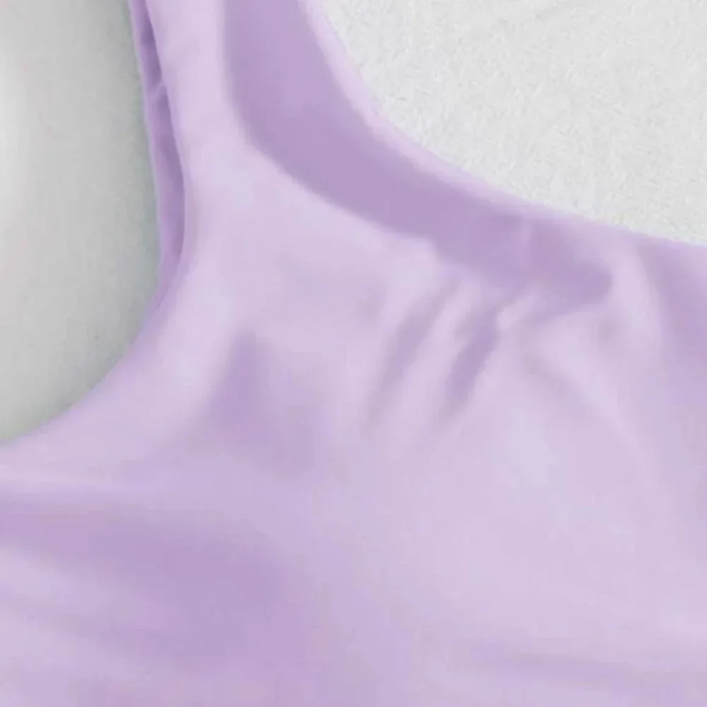 SHEIN🌺Solid High Cut Lilac Bikini Swimsuit👙S - Picture 3 of 4